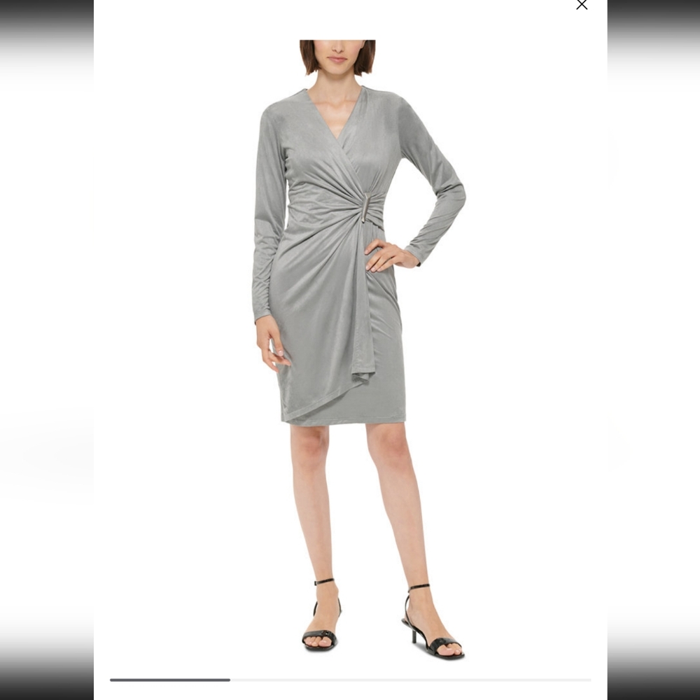 Soft faux-suede fabric gives a sumptuous texture to Calvin Klein SZ 8